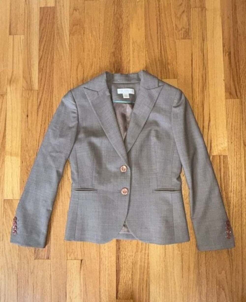Petite Sophisticate Taupe Wool Blend Suit Jacket Blazer Women’s 4 Office Career